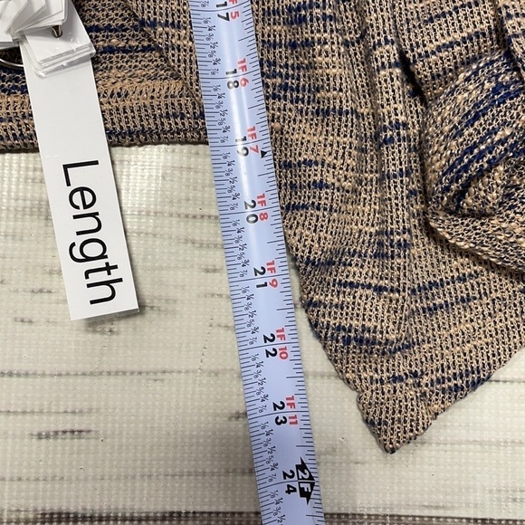 Jack BB Dakota Sweater Knit Brown Blue Pockets Roll Tab Sleeve Medium - Picture 9 of 11